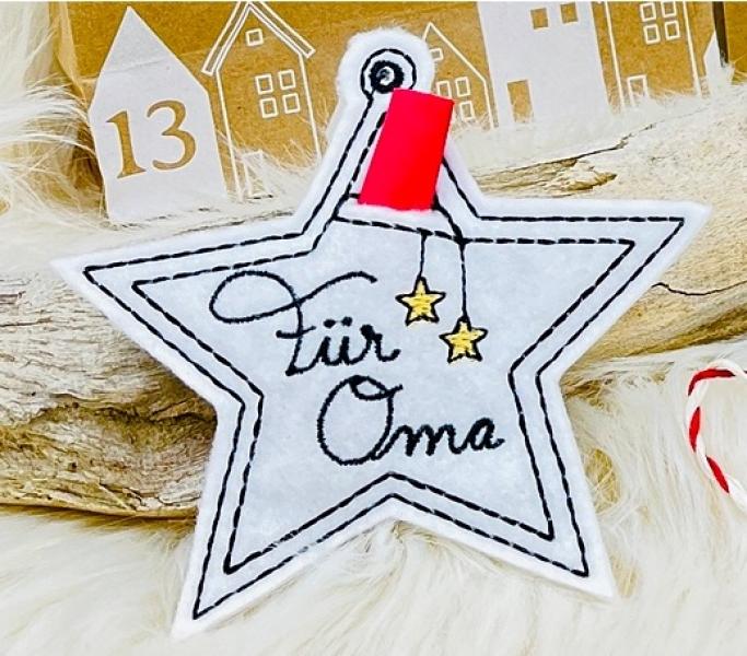 Wunscherfüller Stern "Für Oma" Geschenkanhänger für Weihnachten